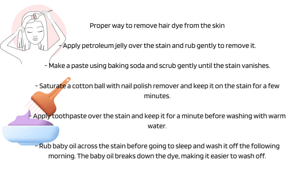 remove hair dye from the skin